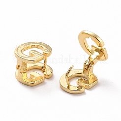 女性のための最初のフープピアス  18KGP本金メッキレター真鍮イヤリング  文字.g  13x10.5x10mm  ピン：0.8mm&nbsp;EJEW-P194-01G-G