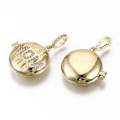 Латунные подвески с микропаве из прозрачного кубического циркония ZIRC-S067-220-NF