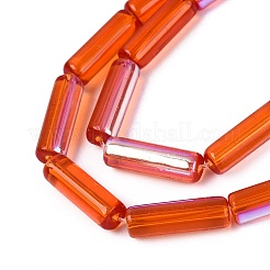 Chapelets de perles en verre transparent électrolytique&nbsp;EGLA-Q132-02A-E02