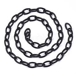 不透明なアクリルアズキチェーン  馬の目  ミックスカラー  13x8x2mm  18.5インチ〜19.29インチ（47~49cm）/連&nbsp;X-SACR-N010-001