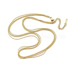 Многорядные ожерелья из нержавеющей стали 304 с цепочкой Boston Link для женщин NJEW-C084-02G