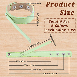6 Stück 6 Farben PU-Lederschnur-Armbänder&nbsp;BJEW-CL0001-33