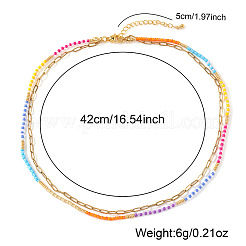 Двухслойные ожерелья для женщин из нержавеющей стали&nbsp;SE1953