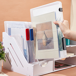 3 шт. 3-цветная переносная прозрачная пластиковая коробка для файлов формата А4 CON-PH0002-28B