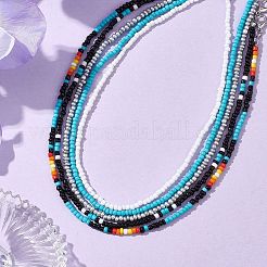 Ожерелья из стеклянных бусин для женщин NJEW-JN04674