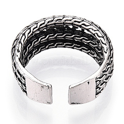 Мужское тройное кольцо из легкого сплава с открытой манжетой RJEW-N029-091