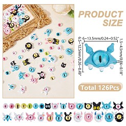 126 шт. 28 стиля кабошонов из сплава с напылением MRMJ-AR0001-25