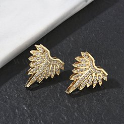 Boucles d'oreilles en laiton avec micro pavé de zircons cubiques pour femmes&nbsp;EJEW-A168-06G
