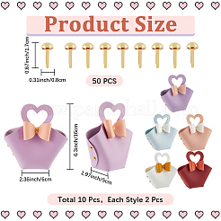 10 набор 5 цветов из искусственной кожи своими руками наборы для изготовления кошелька в форме сердца и цветка PURS-CL0001-02