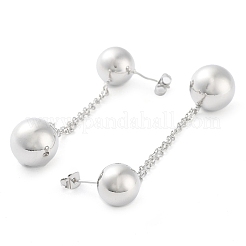 Латунные серьги-гвоздики с подвесками для женщин EJEW-D088-03P