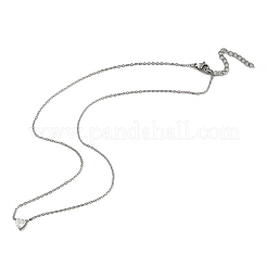 Ожерелья из нержавеющей стали 304 с треугольным кулоном из кубического циркония для женщин&nbsp;NJEW-Z064-02P