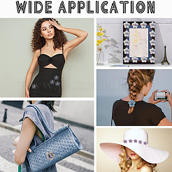 12 шт. 6-х цветные 3D аппликации из стеклянных бусин в виде цветка PATC-GF0001-46