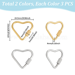 6 шт. 2 цвета 304 нержавеющая сталь винтовой карабин замок подвески&nbsp;STAS-UN0064-06