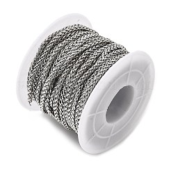 304ステンレススチール製喜平チェーン  ハンダ付け  スプールで  ステンレス鋼色  2.5mm  約32.81フィート（10m）/ロール&nbsp;CHS-L033-03P-01
