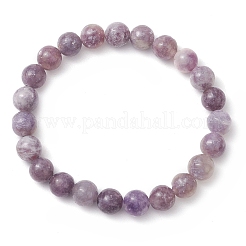 Braccialetti elastici con perline rotonde in tormalina naturale con fiori di ciliegio per donne e uomini&nbsp;BJEW-JB11427