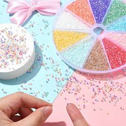 120 г 10 цвета прозрачные стеклянные бусины с радужным покрытием и круглым отверстием&nbsp;SEED-CJ0001-27