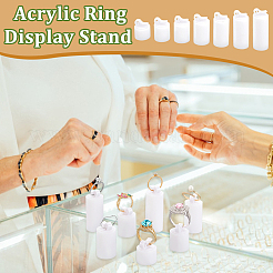 7 Stück 7 Größen Acryl-Schmuckständer für Fingerringe&nbsp;RDIS-WH0011-34B