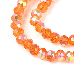 Нити из прозрачных стеклянных бусин-ронделей с цветным покрытием ab&nbsp;EGLA-T029-2mm-10I