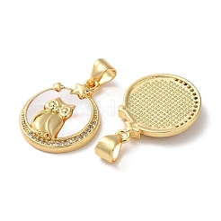 Латунные микропаве прозрачные подвески с фианитом&nbsp;KK-B083-32B-G