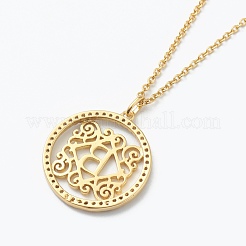 Ожерелья с подвесками из латуни с прозрачным кубическим цирконием NJEW-J059-01B