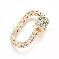 Латунь микропаве кубический цирконий винт карабин подвески с замком ZIRC-L085-08G