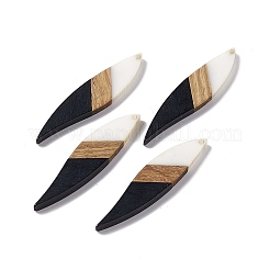 Большие подвески из непрозрачной смолы и орехового дерева RESI-M027-08C