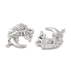 ラックめっき合金ペンダント  アクリルと  鉛フリー＆カドミウムフリー  花の月  プラチナ  18x14x4.5mm  穴：1.2mm&nbsp;PALLOY-H129-12P