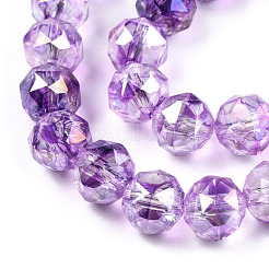 Прозрачные стеклянные бусины гальваническим пряди EGLA-N006-077E