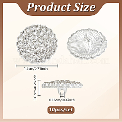 10 шт. плоские круглые кнопки из цинкового сплава с 1 отверстиями и стразами BUTT-NB0002-01A
