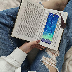 Набор для самостоятельного изготовления закладок для визитных карточек с кисточками AJEW-GL0002-47