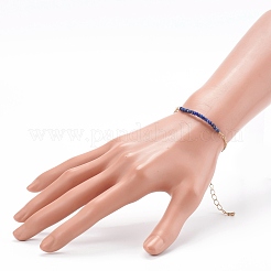 Bracelets de perles en lapis-lazuli naturel avec pierre de naissance d'août&nbsp;BJEW-JB06092-08