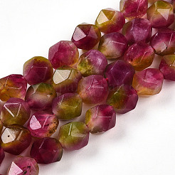 Окрашенные природные белый нефрит бисер пряди G-T139-8mm-45I