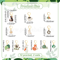 Сплав эмали и акриловые подвесные маркеры для петель HJEW-AB00361