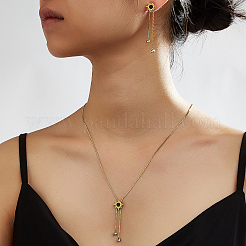 Set di orecchini pendenti in acciaio inossidabile da donna e collane a laccio&nbsp;EB5177-2