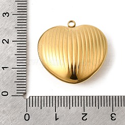 304ステンレスペンダント  ハートチャーム  イオンプレーティング（ip）  ステンレス鋼色  24x25x10mm  穴：2mm&nbsp;STAS-B128-11B-G