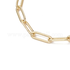 女性用真鍮ペーパークリップチェーンブレスレット  聖母マリアとオーバル  ゴールドカラー  7-5/8インチ（19.5cm）&nbsp;BJEW-JB11316