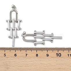 Orecchini a bottone con nappa triangolare in ottone&nbsp;EJEW-K309-17P