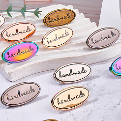 12 шт. 6-х цветные овальные декоративные пряжки из сплава ручной работы&nbsp;PURS-GF0001-10