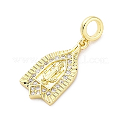 Латунные микро-паве кубические цирконии святые европейские подвески-шармы KK-D325-27G-06