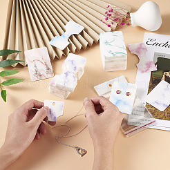 210 шт. наборы бумажных резинок для волос и сережек с мраморным узором CDIS-FW0001-03