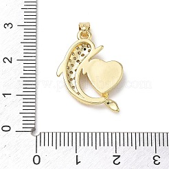 Ciondoli in ottone con pavé di zirconi cubici trasparenti e conchiglie&nbsp;KK-G603-01G-06