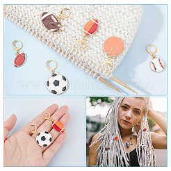 Подвесные маркеры для петель на спортивную тему: регби/футбол/баскетбол/бейсбол HJEW-AB00428