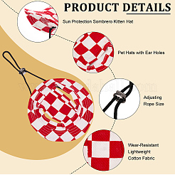 Милая хлопковая шапка с узором «тартан» для собак и кошек&nbsp;AJEW-WH20010-80A