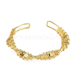 Витые латунные браслеты-манжеты для женщин BJEW-C112-02G