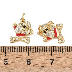 Weihnachtsanhänger aus Messing mit Mikropavé-Fassung aus Zirkonia und Emaille&nbsp;KK-L255-19G-09