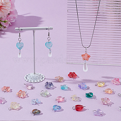 120 шт. 3 стиля градиентных цветов краска для выпечки прозрачное стекло звезда & сердце & бабочка соединительные подвески&nbsp;PALLOY-AR00030