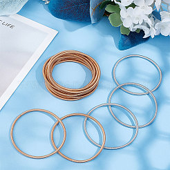 40шт 2 цвета углеродистой стали круглые змейки цепи набор растягивающихся браслетов для женщин BJEW-BC0001-09