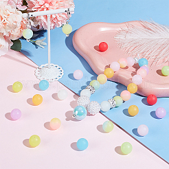 100 шт. 10-х цветные круглые светящиеся силиконовые бусины SIL-PH0001-20