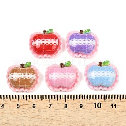 オペーク樹脂カボション  模造食品  ミックスカラー  りんご  19.5x23x8mm&nbsp;RESI-C067-01D