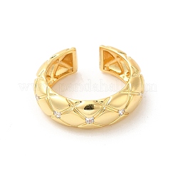 Открытые манжеты из латуни с микропаве кубический цирконий RJEW-P098-07G